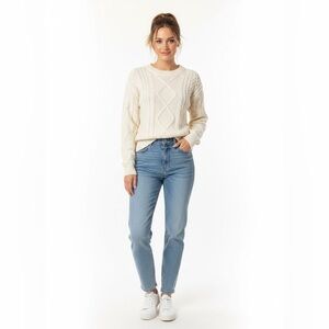 Aelfric Eden Cream Cable Knit Sweater Oversized Cozy Streetwear Pullover NWT S